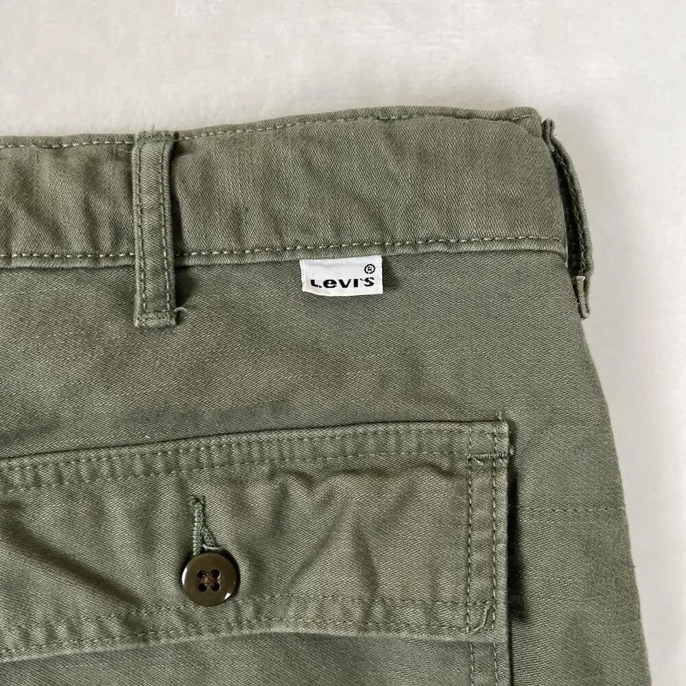 Levi's Chino Pants Mens 36x32 Green Regular Fit Tapered Drawstring Waist Casual